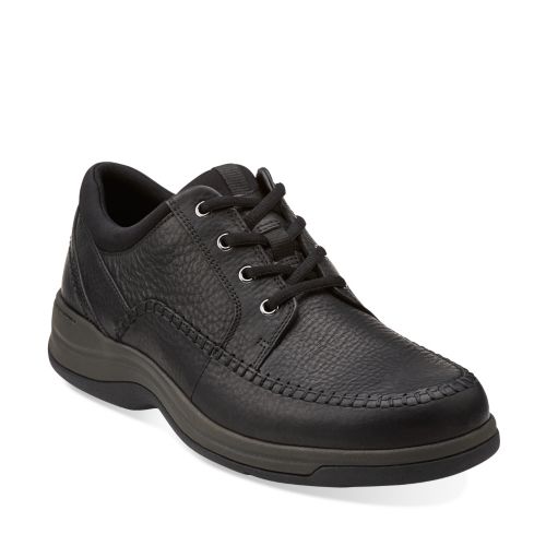 Portland2 Tie Black Leather - Mens Narrow Width Shoes - Clarks