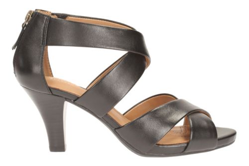 black leather womens sandals