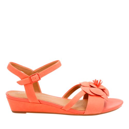 Parram Stella Coral Nubuck Womens Wedge Sandals Clarks Shoes Official Site