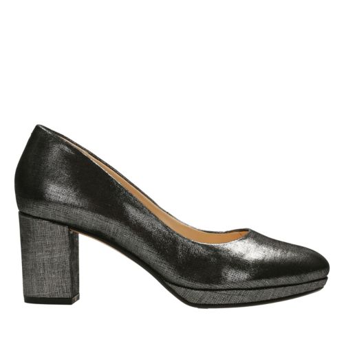 pewter metallic heels