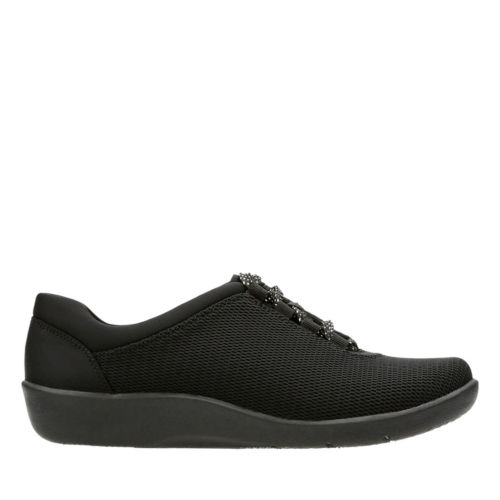 Sillian Pine Black Mesh/Black Bottom Clarks Shoe Sale