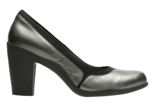 pewter metallic heels