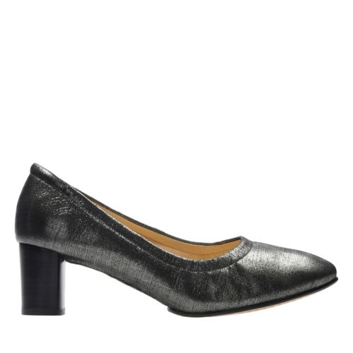 pewter metallic heels