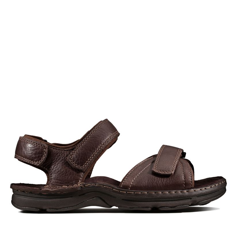 En Vivo Finanzas Incesante Men's ATL Part Dark Brown Leather Sandals | Clarks