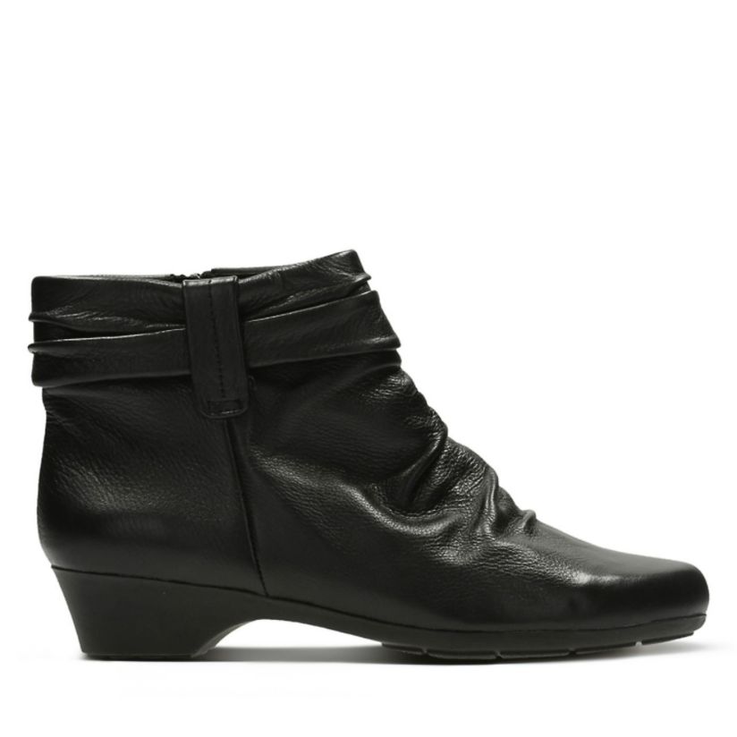 clarks black ankle boots