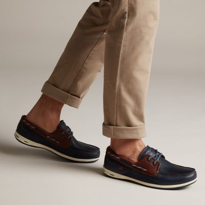 clarks orson lace blue loafers