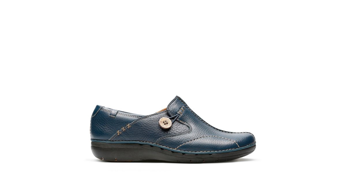 Un.Loop Navy Leather - Women's Wide Width Shoes - Clarks® Shoes ...