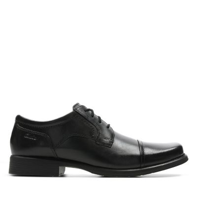 Huckley Cap Black Leather | Clarks