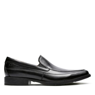 clarks leather slip ons