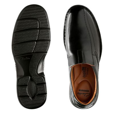 clarks reeder step black loafers