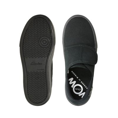 clarks black plimsolls