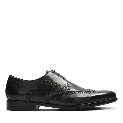 clarks mens black brogues