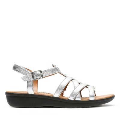 clarks silver sandals