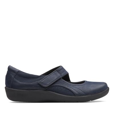 clarks blue flats