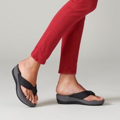 Arla Glison Black Fabric - Women's Flip Flop Sandals - Clarks 