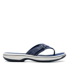 Breeze Sea Navy Synthetic - Women's Flip Flop Sandals - Clarks 