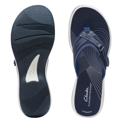 clarks navy blue flip flops
