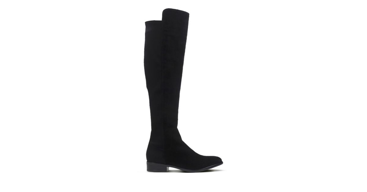 Caddy Belle | Black Suede Over The Knee Boots | Clarks | Clarks