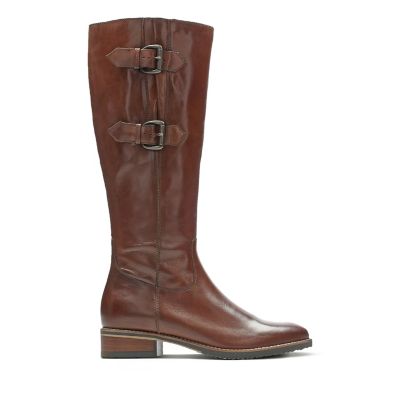 clarks tall boots brown