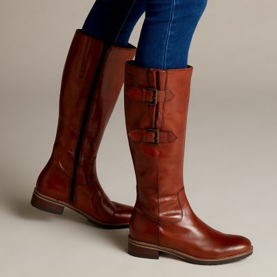 clarks tan knee high boots