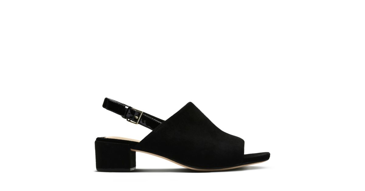 Orabella Ivy Black Suede - Womens Heel Sandals - Clarks® Shoes Official ...