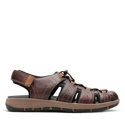 clarks mens leather sandals