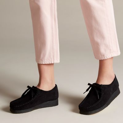 clarks wallabees black sale