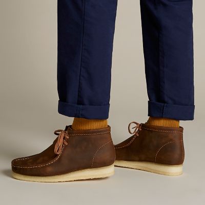 clarks leather wallabee boots