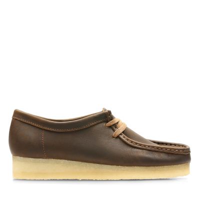 clarks wallabees brown leather