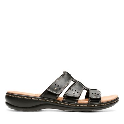 clarks black leather sandals