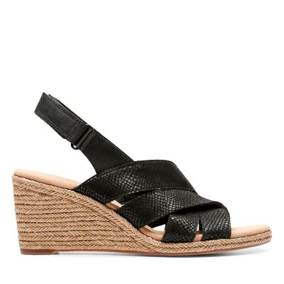 clarks suede wedge sandals