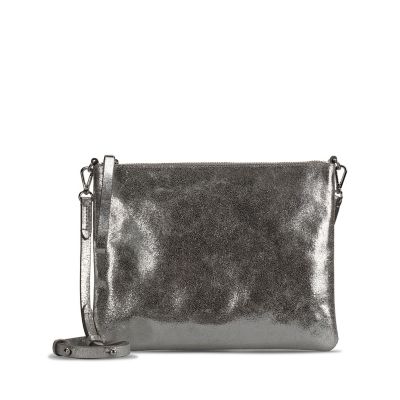 clarks silver leather bag