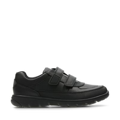 clarks boys black shoes