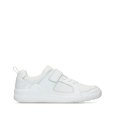 boys white velcro trainers