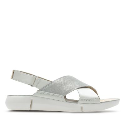 clarks sandals silver