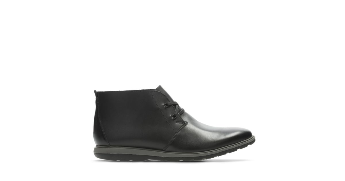 Glaston Mid Black Leather | Clarks