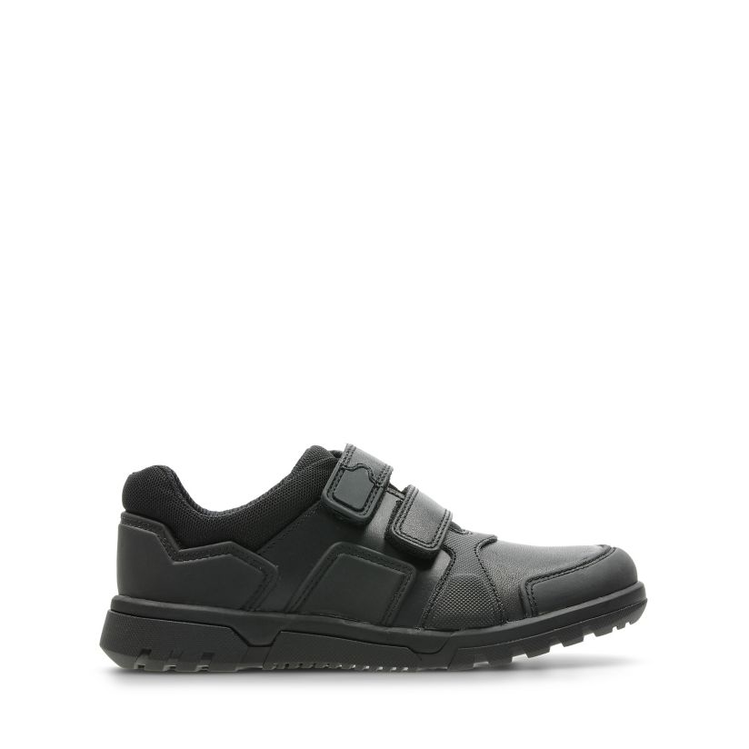 Jnr Boys RipTape Leather School Shoes Sizes 7 to 2.5 CLARKS Blake Street Inf 