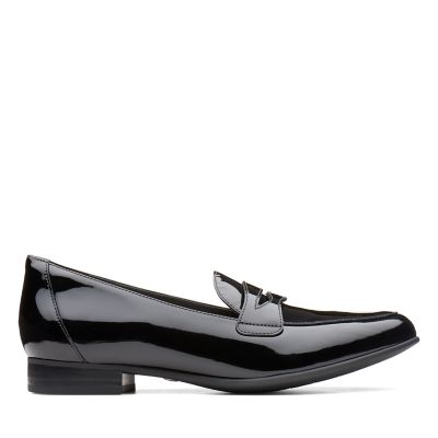 clarks patent loafers