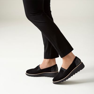 clarks wedge loafers