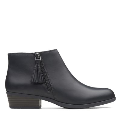 clarks leather side zip ankle boots