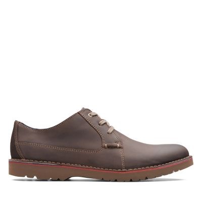 Vargo Plain Dark Brown Leather - Clarks 