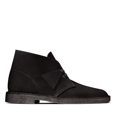 clarks desert boots black suede