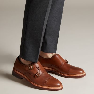 clarks double monk strap