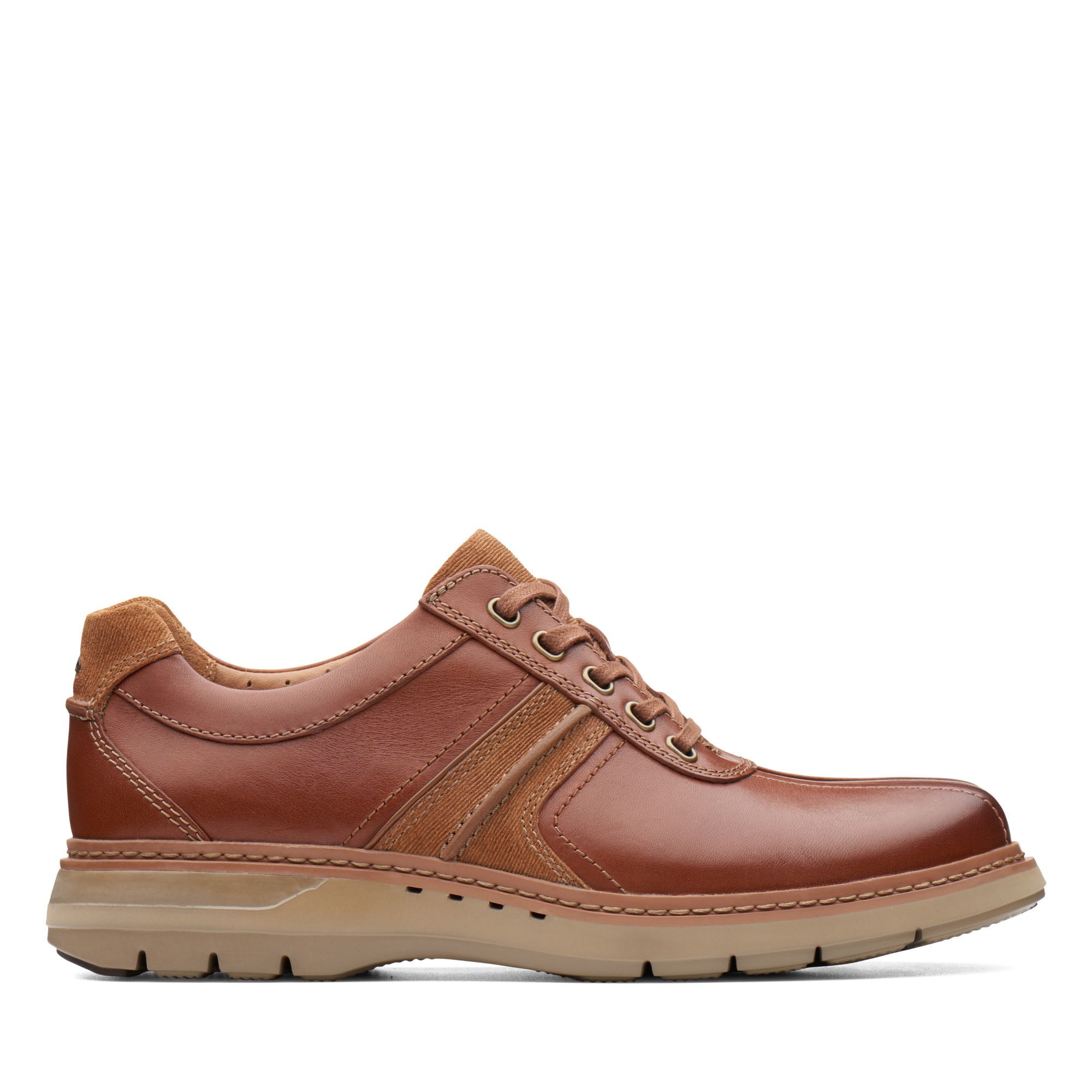 889307543515 UPC - Mens Dark Tan Leather Clarks Un Ramble Go | UPC Lookup