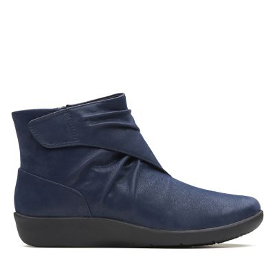 clarks womens navy boots