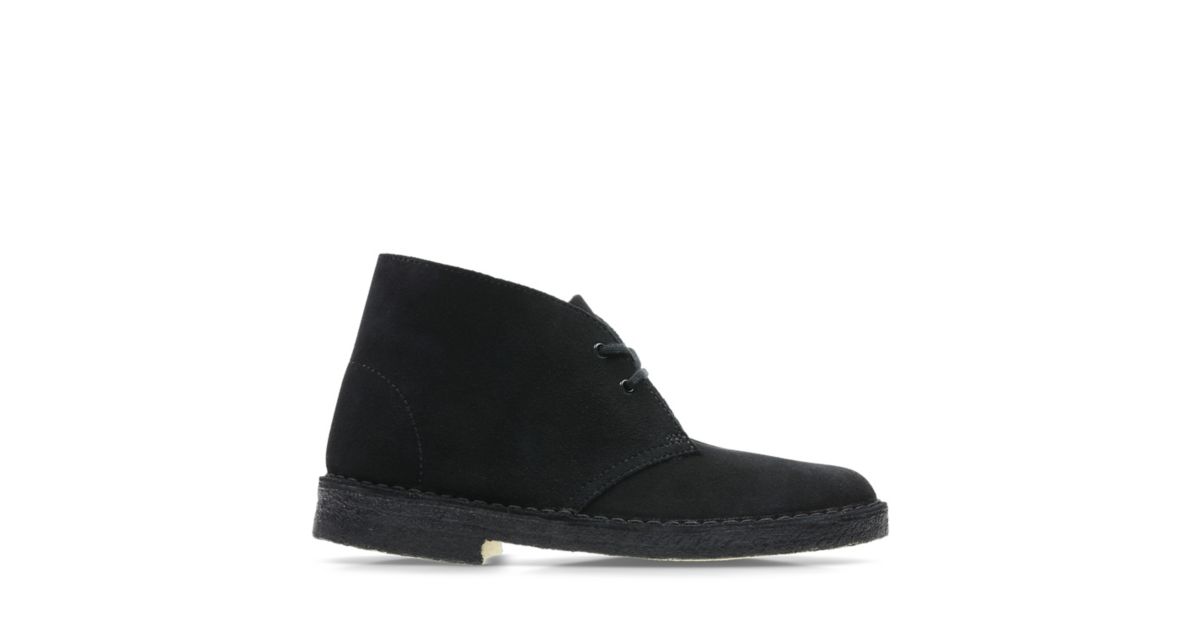 clarks black desert boots womens