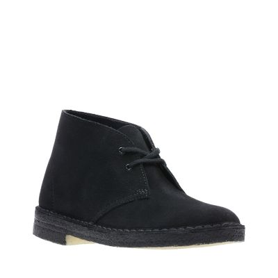 suede desert boots black