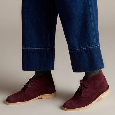 clarks desert boots bordeaux