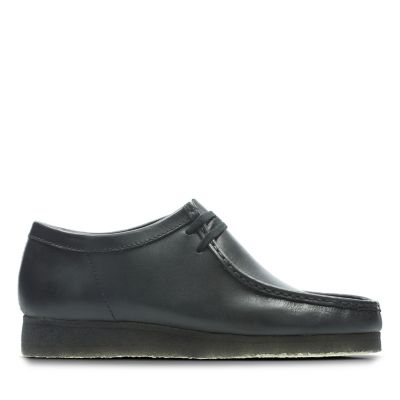 clarks wallabees black leather