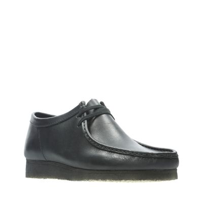 wallabee clarks black leather